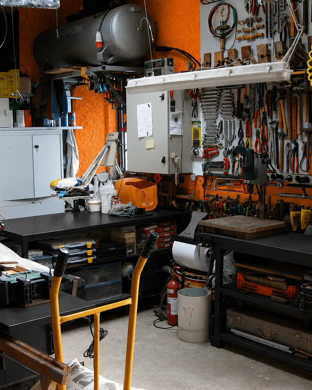 L'établi de l'atelier Bob' Répar et son outillage